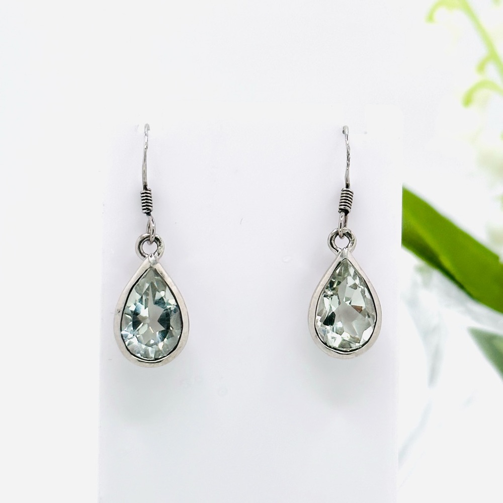 Sterling Silver Prasiolite Earrings - Picture 1 of 9